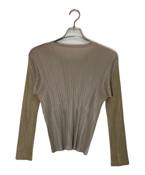 PLEATS PLEASE（プリーツプリーズ）PLEATS PLEASE (プリーツプリーズ) パッチワークプリーツブラウス ベージュ サイズ:3の古着・服飾アイテム