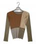 PLEATS PLEASE（プリーツプリーズ）の古着「パッチワークプリーツブラウス」｜ベージュ