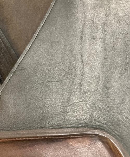 RICK OWENS（リックオウエンス）RICK OWENS (リックオウエンス) 切替レザーベスト グレー×ブラウン サイズ:XSの古着・服飾アイテム