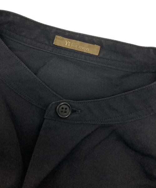 Y's for men（ワイズフォーメン）Y'S for men (ワイズフォーメン) コットンウールバンドカラーロングシャツ ブラック サイズ:-の古着・服飾アイテム