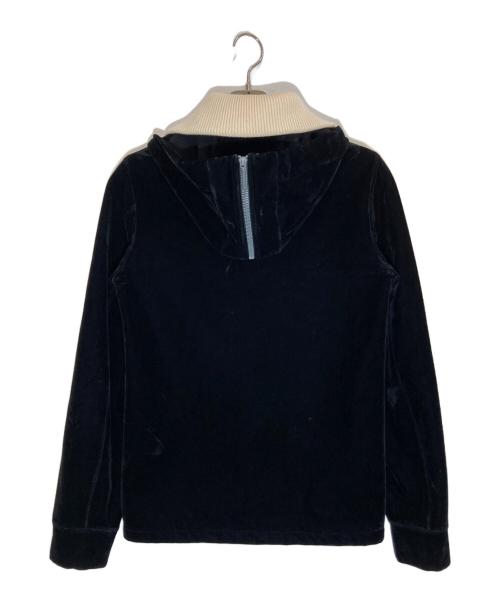 BALENCIAGA（バレンシアガ）BALENCIAGA (バレンシアガ) レイヤードデザインベロアフーデットジャケット ブラック サイズ:SIZE Sの古着・服飾アイテム