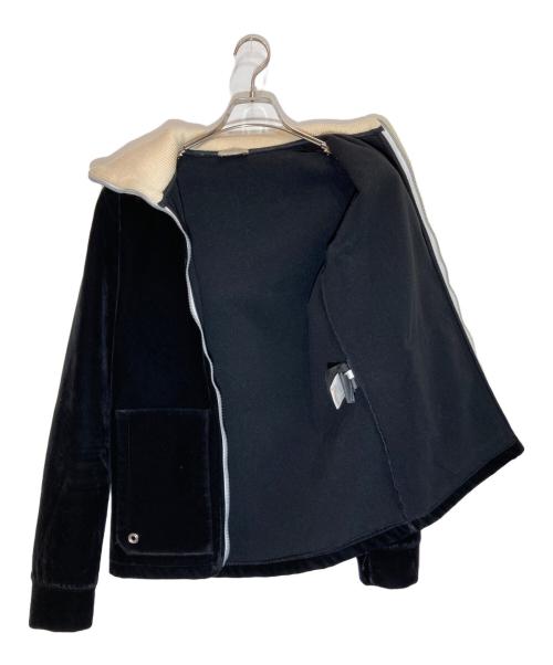 BALENCIAGA（バレンシアガ）BALENCIAGA (バレンシアガ) レイヤードデザインベロアフーデットジャケット ブラック サイズ:SIZE Sの古着・服飾アイテム