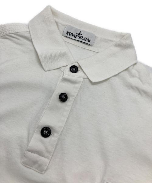STONE ISLAND（ストーンアイランド）STONE ISLAND (ストーンアイランド) コットンロゴパッチポロシャツ ホワイト サイズ:Lの古着・服飾アイテム