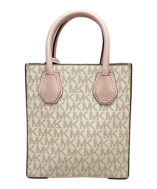 MICHAEL KORS（マイケルコース）MICHAEL KORS (マイケル・コース) MERCER XS NS SHOPPER XBODY ホワイト×ピンク サイズ:-の古着・服飾アイテム