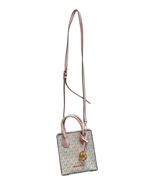 MICHAEL KORS（マイケルコース）MICHAEL KORS (マイケル・コース) MERCER XS NS SHOPPER XBODY ホワイト×ピンク サイズ:-の古着・服飾アイテム