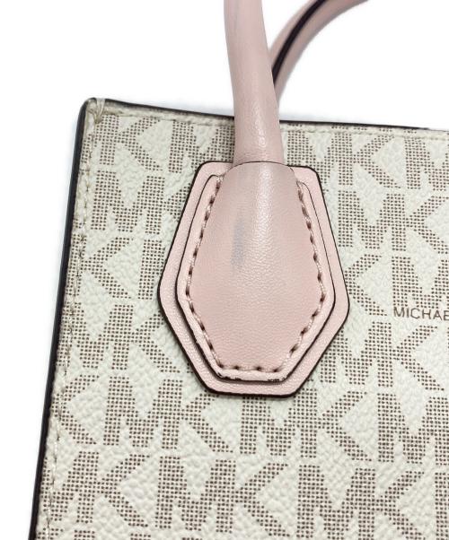 MICHAEL KORS（マイケルコース）MICHAEL KORS (マイケル・コース) MERCER XS NS SHOPPER XBODY ホワイト×ピンク サイズ:-の古着・服飾アイテム
