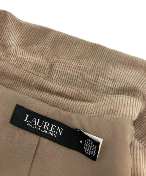 LAUREN RALPH LAUREN（ローレン ラルフ ローレン）LAUREN RALPH LAUREN (ローレン ラルフ ローレン) ブリオンコーデュロイブレザー ベージュ サイズ:SIZE 4の古着・服飾アイテム