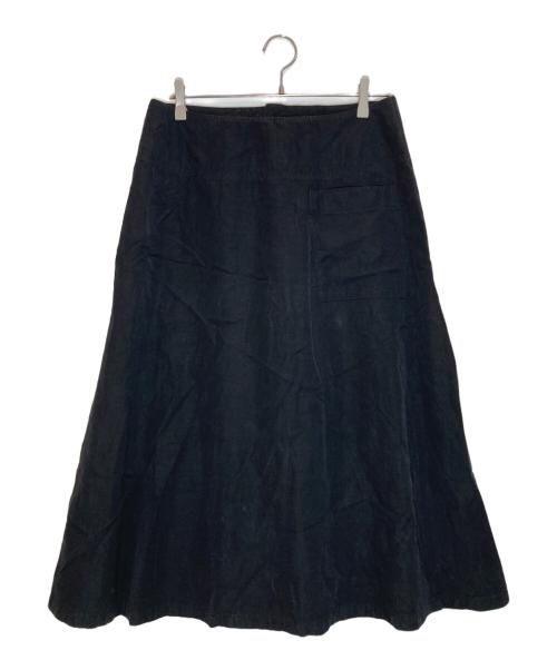 Y's（ワイズ）Y's (ワイズ) リネンロングスカート ブラック サイズ:SIZE 3の古着・服飾アイテム