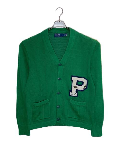 POLO RALPH LAUREN（ポロ・ラルフローレン）POLO RALPH LAUREN (ポロ・ラルフローレン) レターマンカーディガン グリーン サイズ:Ⅿの古着・服飾アイテム