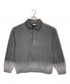 MAISON SPECIALメゾンスペシャル）の古着「Deep Front Neck Prime-Over Polo Sweatshirt」｜グレー