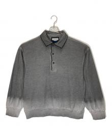 MAISON SPECIAL（メゾンスペシャル）の古着「Deep Front Neck Prime-Over Polo Sweatshirt」｜グレー
