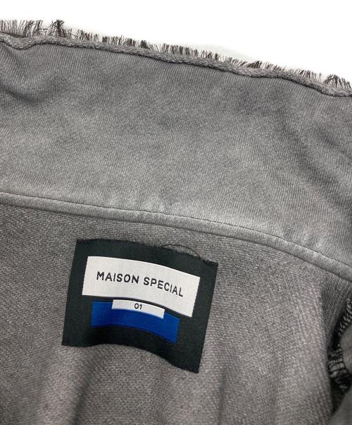 MAISON SPECIAL（メゾンスペシャル）MAISON SPECIAL (メゾンスペシャル) Deep Front Neck Prime-Over Polo Sweatshirt グレー サイズ:1の古着・服飾アイテム