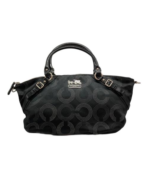 COACH（コーチ）COACH (コーチ) Cロゴ総柄ナイロン レザー ハンドバッグ ブラック サイズ:-の古着・服飾アイテム