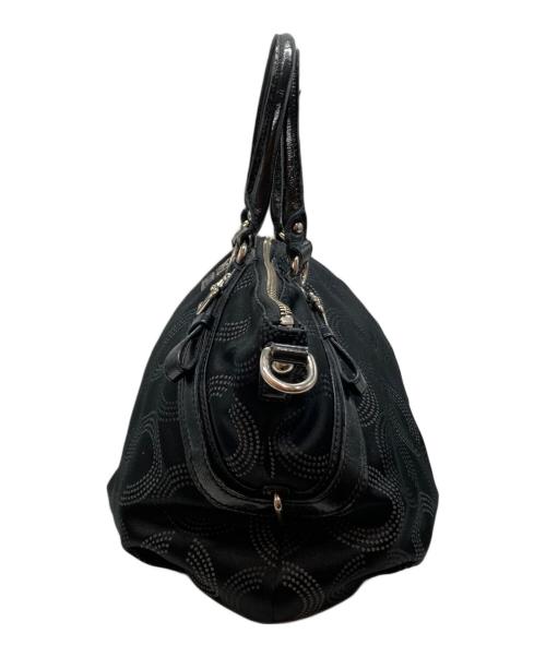COACH（コーチ）COACH (コーチ) Cロゴ総柄ナイロン レザー ハンドバッグ ブラック サイズ:-の古着・服飾アイテム