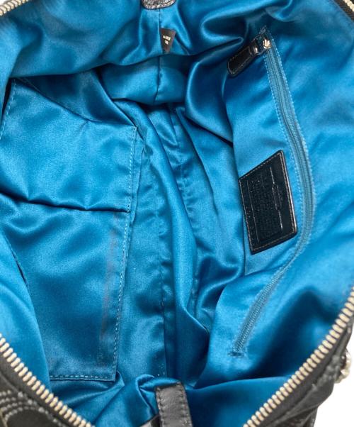 COACH（コーチ）COACH (コーチ) Cロゴ総柄ナイロン レザー ハンドバッグ ブラック サイズ:-の古着・服飾アイテム