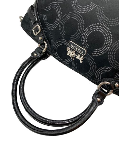 COACH（コーチ）COACH (コーチ) Cロゴ総柄ナイロン レザー ハンドバッグ ブラック サイズ:-の古着・服飾アイテム