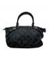 COACH (コーチ) Cロゴ総柄ナイロン レザー ハンドバッグ ブラック サイズ:-：6000円
