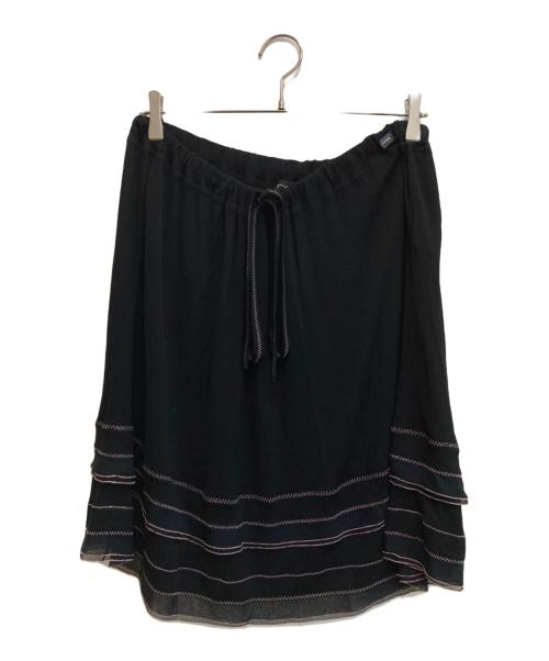 CHANEL（シャネル）CHANEL (シャネル) ティアードフレアスカート ブラック サイズ:36の古着・服飾アイテム