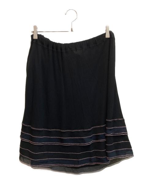 CHANEL（シャネル）CHANEL (シャネル) ティアードフレアスカート ブラック サイズ:36の古着・服飾アイテム