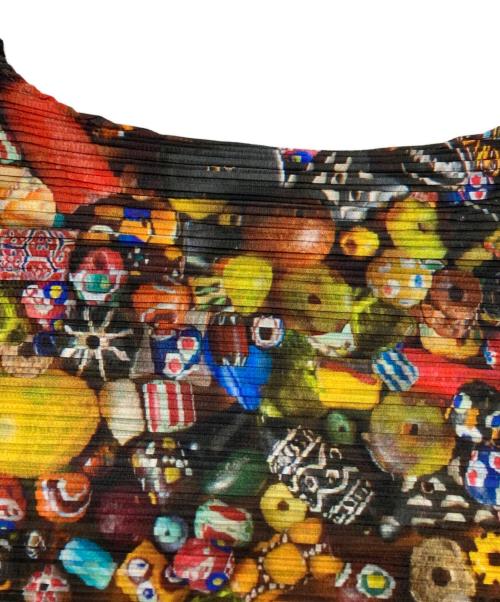 PLEATS PLEASE（プリーツプリーズ）PLEATS PLEASE (プリーツプリーズ) ビーズプリントプリーツブラウス マルチカラー サイズ:3の古着・服飾アイテム