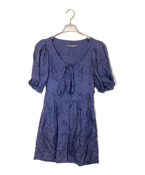 BALENCIAGA SILK（バレンシアガ シルク）BALENCIAGA SILK (バレンシアガ シルク) シルクワンピース ネイビー サイズ:34の古着・服飾アイテム