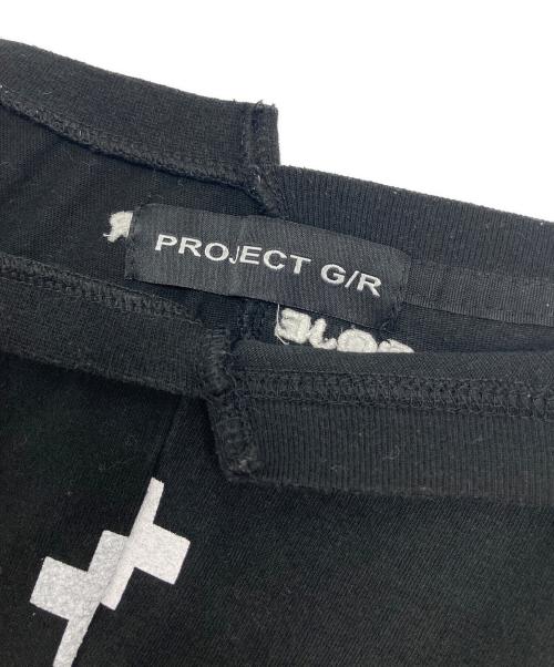 PROJECT G/R（プロジェクト ジーアール）PROJECT G/R (プロジェクト ジーアール) Tight Fit Split T-Shirt ブラック サイズ:1の古着・服飾アイテム