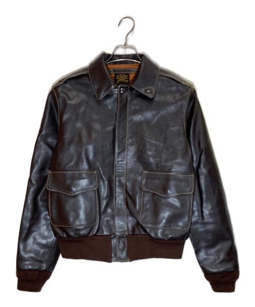 MORGAN（モーガン）MORGAN (モーガン) A-2 レザージャケット ブラウン サイズ:38の古着・服飾アイテム