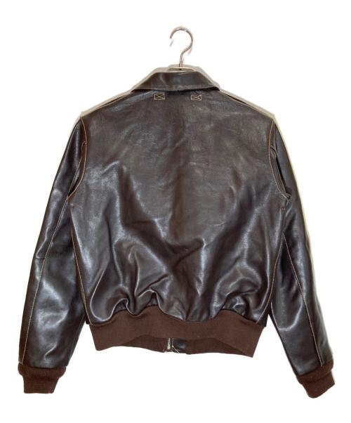 MORGAN（モーガン）MORGAN (モーガン) A-2 レザージャケット ブラウン サイズ:38の古着・服飾アイテム