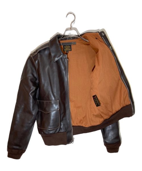 MORGAN（モーガン）MORGAN (モーガン) A-2 レザージャケット ブラウン サイズ:38の古着・服飾アイテム