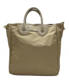 YOUNG & OLSEN The DRYGOODS STORE×green label relaxing（ヤングアンドオルセン ザ ドライグッズストア×グリーンレーベルリラクシング）の古着「ナイロンレザートートバッグ」｜ベージュ