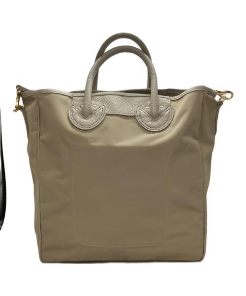 YOUNG & OLSEN The DRYGOODS STORE（ヤングアンドオルセン ザ ドライグッズストア）YOUNG & OLSEN The DRYGOODS STORE (ヤングアンドオルセン ザ ドライグッズストア) green label relaxing (グリーンレーベルリラクシング) ナイロンレザートートバッグ ベージュの古着・服飾アイテム