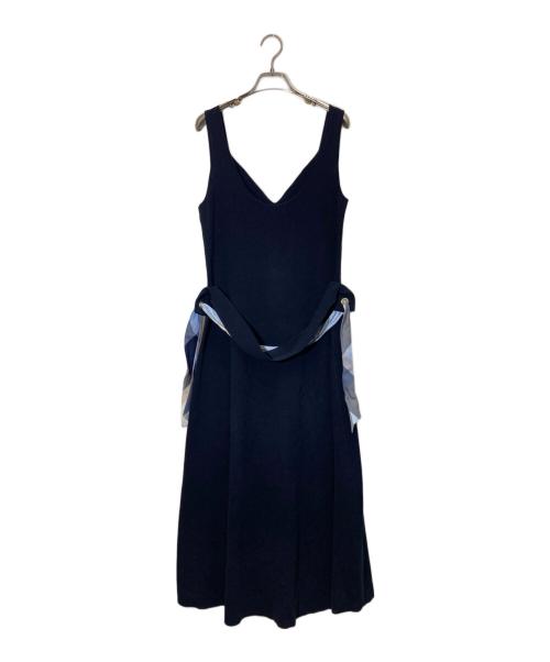 BLUE LABEL CRESTBRIDGE（ブルーレーベルクレストブリッジ）BLUE LABEL CRESTBRIDGE (ブルーレーベルクレストブリッジ) ノースリーブワンピース ネイビー サイズ:SIZE M (38)の古着・服飾アイテム