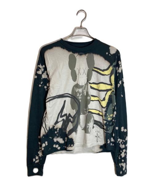Travis Scott CACTUS JACK（トラヴィス・スコット カクタスジャック）Travis Scott CACTUS JACK (トラヴィス・スコット カクタスジャック) KAWS (カウズ) FRAGMENTS (フラグメント) ロングスリーブカットソー グレー サイズ:Sの古着・服飾アイテム