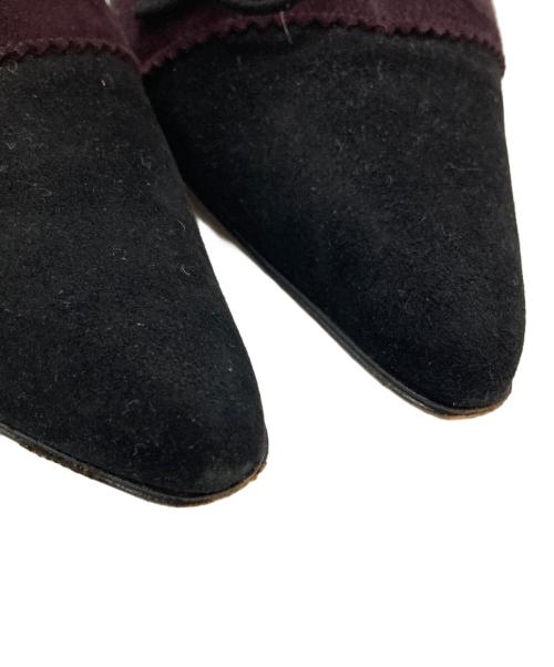 Christian Dior（クリスチャン ディオール）Christian Dior (クリスチャン ディオール) スウェードヒールパンプス パープル×ブラック サイズ:38の古着・服飾アイテム