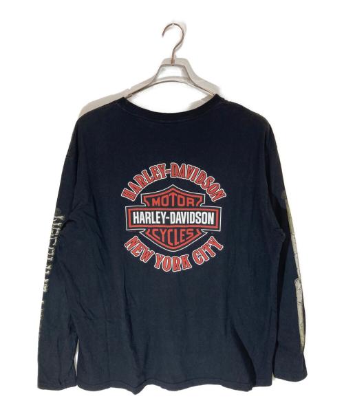 HARLEY-DAVIDSON（ハーレーダビッドソン）HARLEY-DAVIDSON (ハーレーダビッドソン) スカルプリントロングスリーブカットソー ブラック サイズ:SIZE 2XLの古着・服飾アイテム