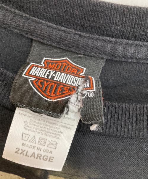 HARLEY-DAVIDSON（ハーレーダビッドソン）HARLEY-DAVIDSON (ハーレーダビッドソン) スカルプリントロングスリーブカットソー ブラック サイズ:SIZE 2XLの古着・服飾アイテム