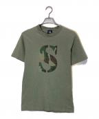stussyステューシー）の古着「プリントTシャツ」｜カーキ