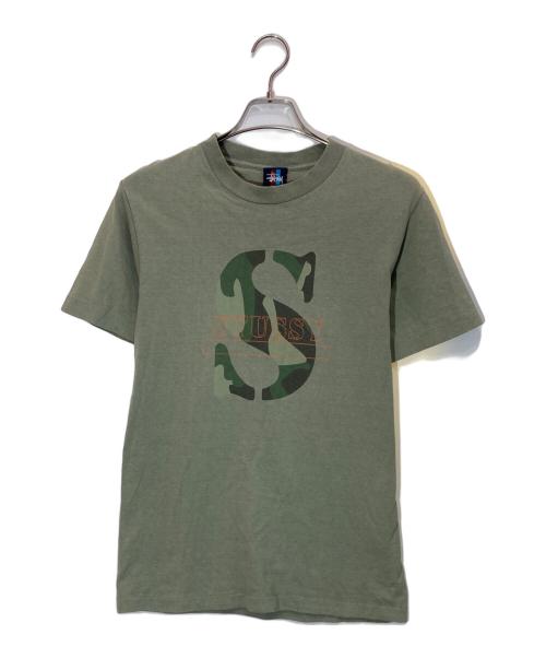 stussy（ステューシー）stussy (ステューシー) プリントTシャツ カーキ サイズ:Sの古着・服飾アイテム