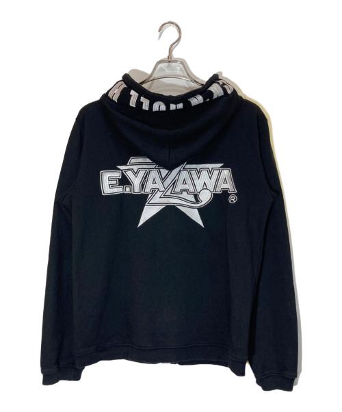 E・YAZAWA（イー・ヤザワ）E・YAZAWA (イー・ヤザワ) 刺繍パーカー ブラック サイズ:Lの古着・服飾アイテム