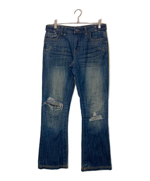Jaded London（ジェイデッドロンドン）JADED LONDON (ジェイデッドロンドン) ダメージフレアデニムパンツ ブルー サイズ:32の古着・服飾アイテム