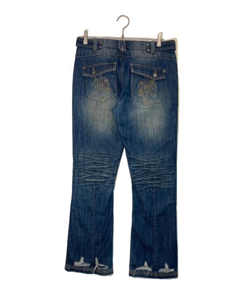 Jaded London（ジェイデッドロンドン）JADED LONDON (ジェイデッドロンドン) ダメージフレアデニムパンツ ブルー サイズ:32の古着・服飾アイテム