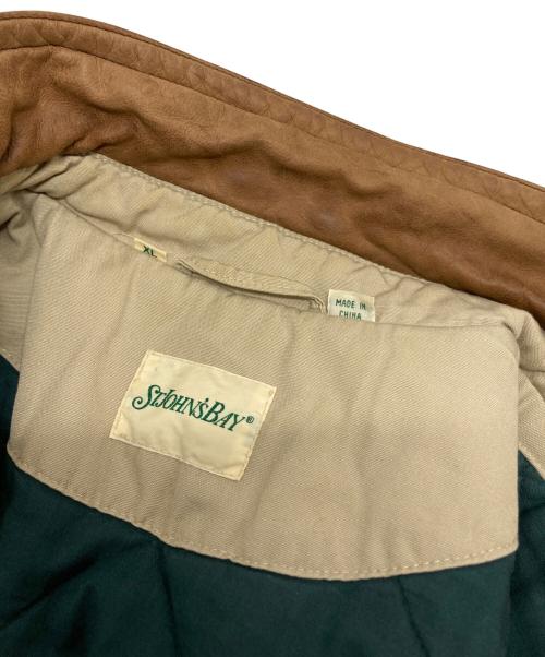 ST JOHN'S BAY（セントジョンズベイ）ST JOHN'S BAY (セントジョンズベイ) 襟レザージャケット ベージュ サイズ:XLの古着・服飾アイテム