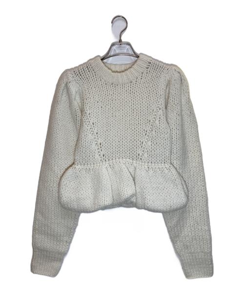 CLANE（クラネ）CLANE (クラネ) PEPLUM HAND KNIT TOPS ホワイト サイズ:1の古着・服飾アイテム