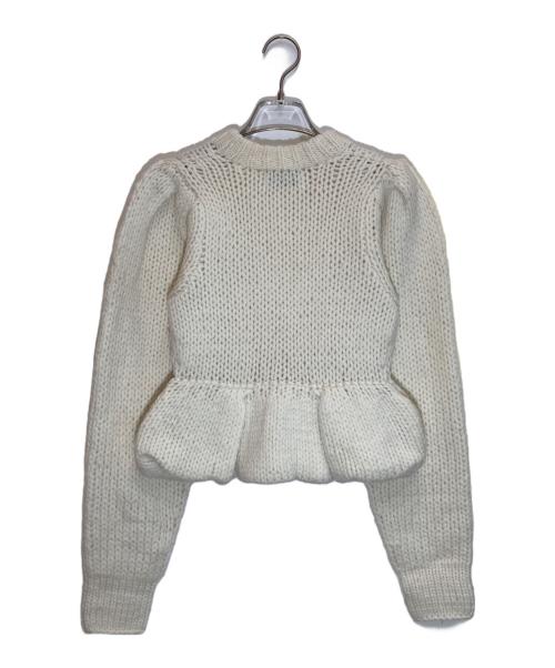 CLANE（クラネ）CLANE (クラネ) PEPLUM HAND KNIT TOPS ホワイト サイズ:1の古着・服飾アイテム
