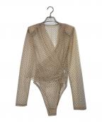 CLANEクラネ）の古着「SHEER DRAPE BODYSUITS」｜ベージュ