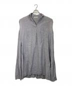 fog linen workフォグリネンワーク）の古着「リネンストライプワンピース」｜グレー