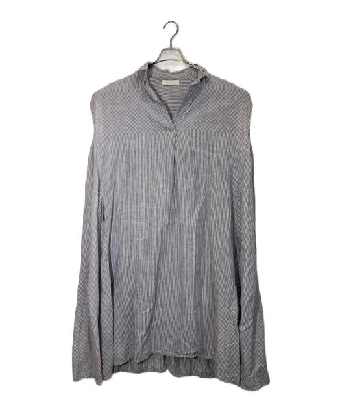 fog linen work（フォグリネンワーク）fog linen work (フォグリネンワーク) リネンストライプワンピース グレー サイズ:-の古着・服飾アイテム