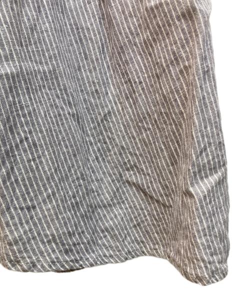 fog linen work（フォグリネンワーク）fog linen work (フォグリネンワーク) リネンストライプワンピース グレー サイズ:-の古着・服飾アイテム