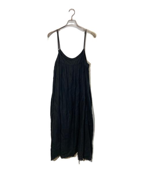 nest Robe（ネストローブ）nest Robe (ネストローブ) リネンキャミワンピース ブラック サイズ:SIZE Uの古着・服飾アイテム