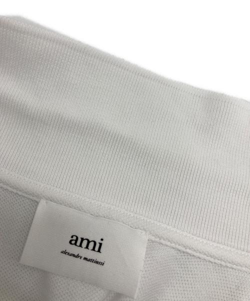 AMI Alexandre Mattiussi（アミアレクサンドルマテュッシ）AMI Alexandre Mattiussi (アミアレクサンドルマテュッシ) オーガニックコットン ピケ ポロシャツ ホワイト サイズ:Sの古着・服飾アイテム